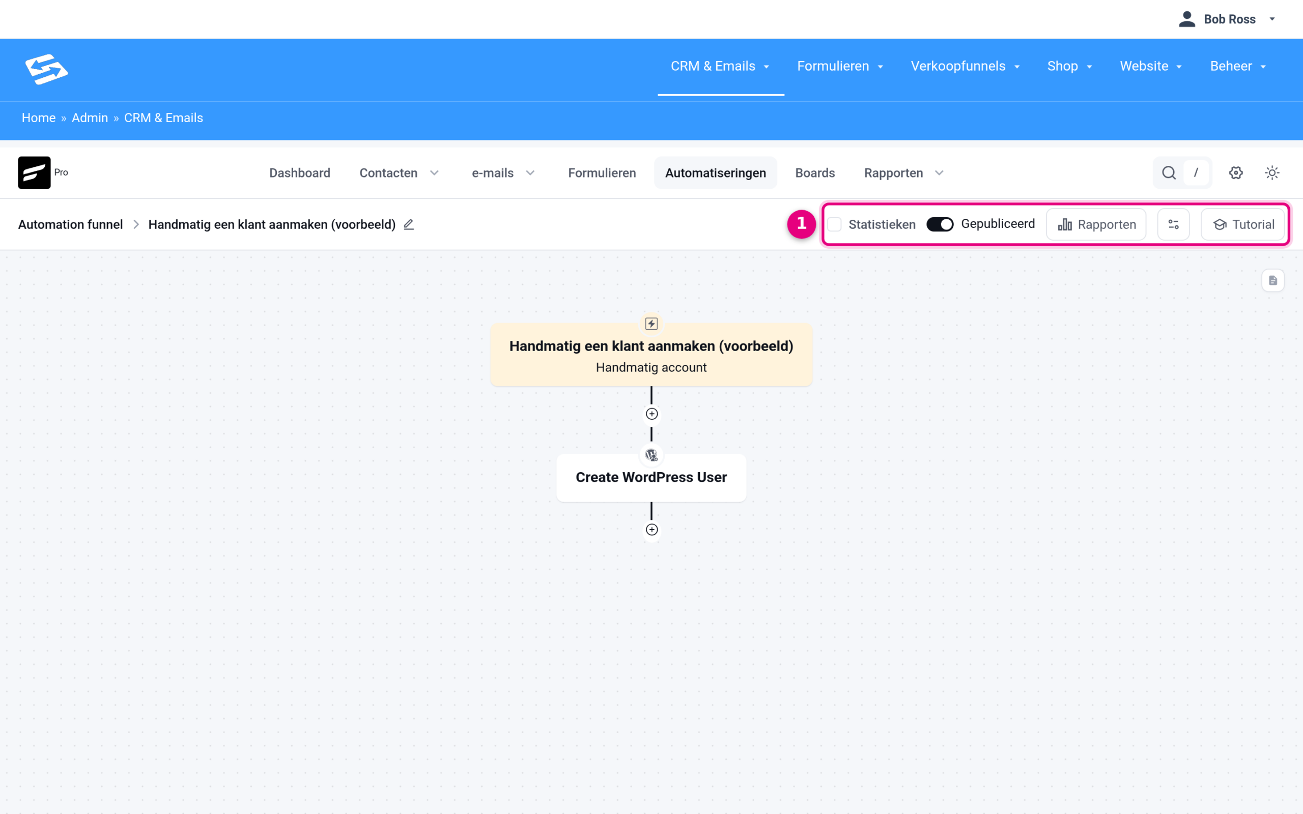 Setting the automation to Published