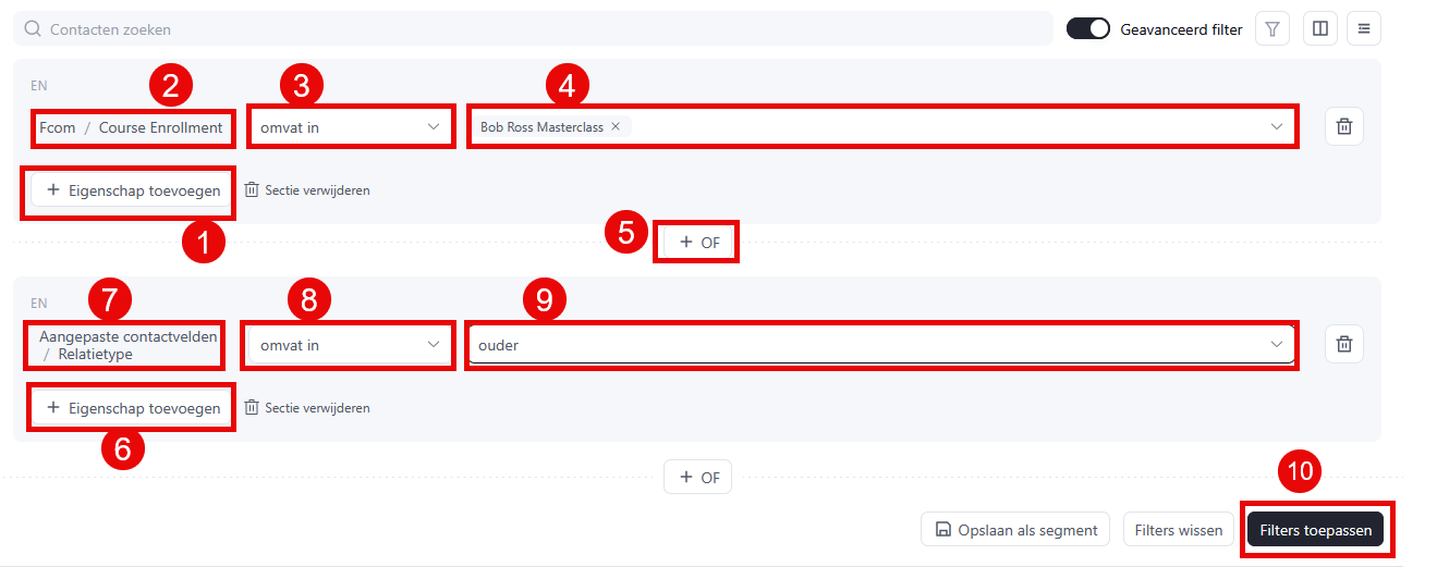 Two filter conditions combined with OR