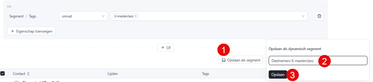 Saving an advanced filter as a segment