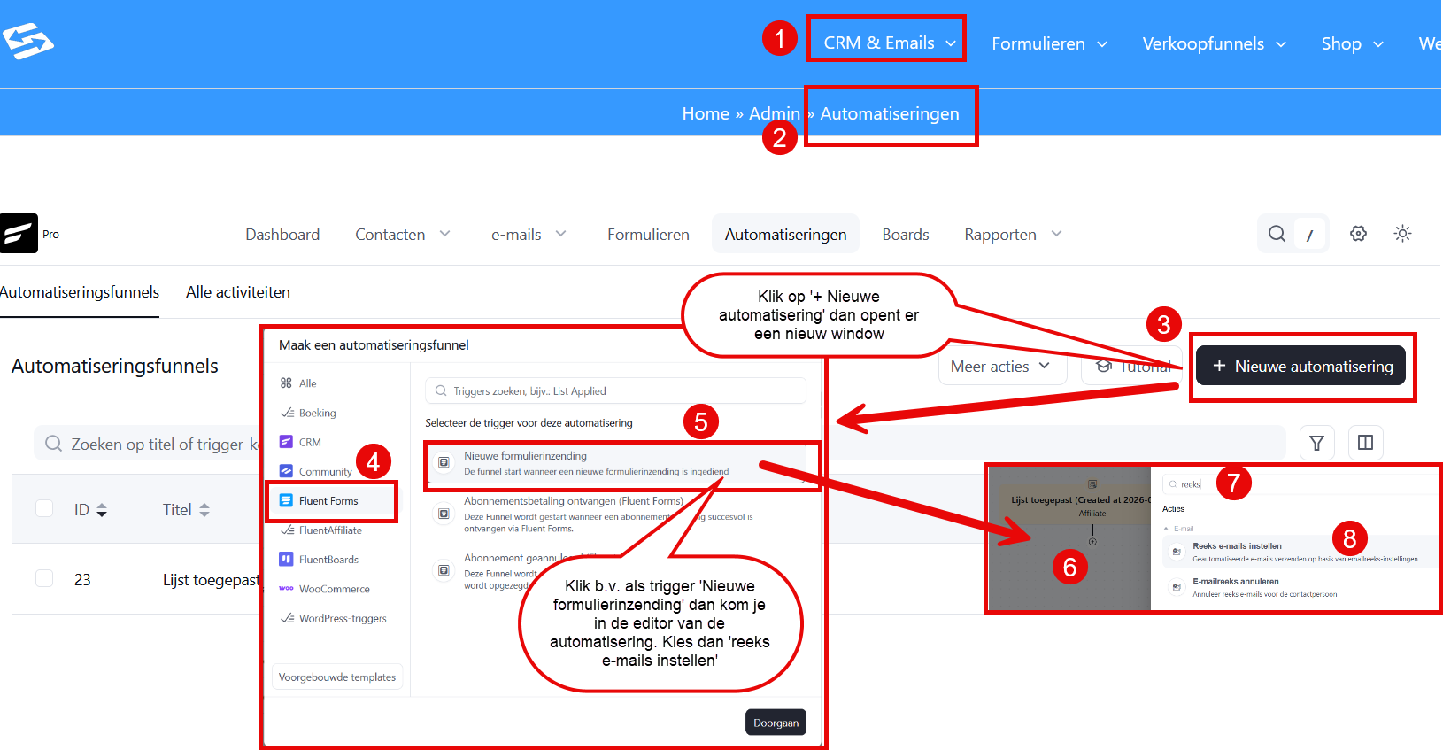 An automation action that adds a contact to an email sequence