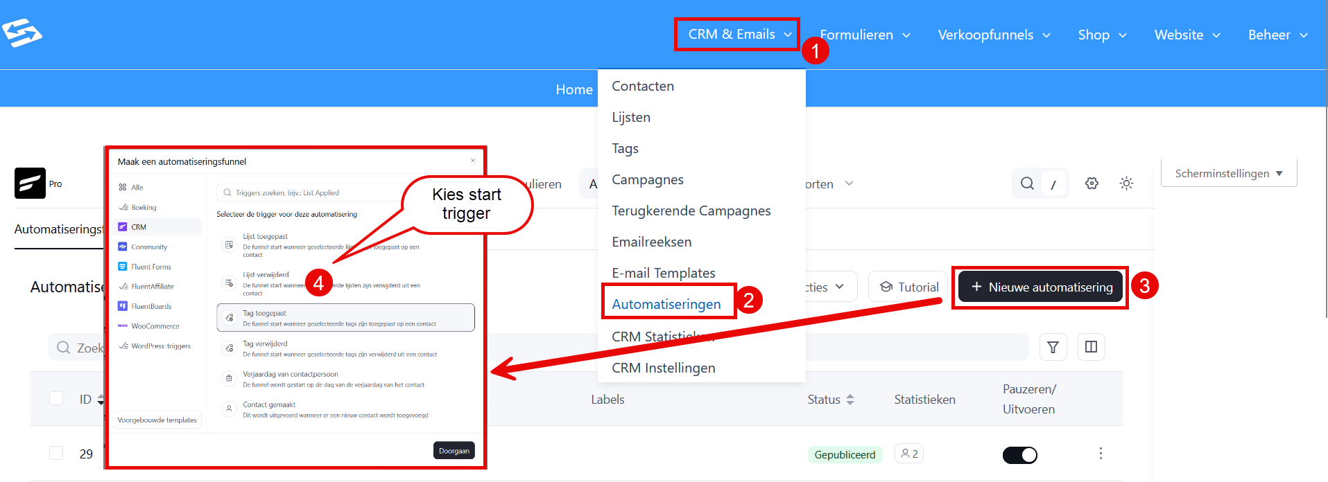 Building an automation with wait actions and email actions
