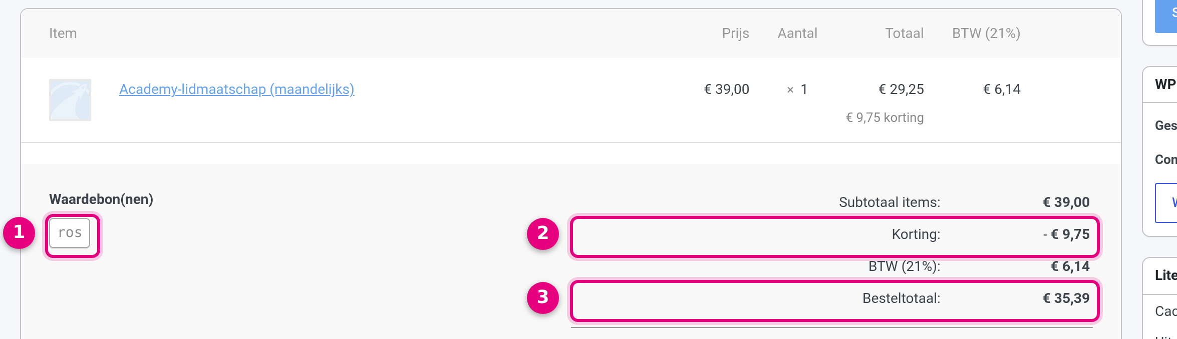 Renewal order with a one-off discount